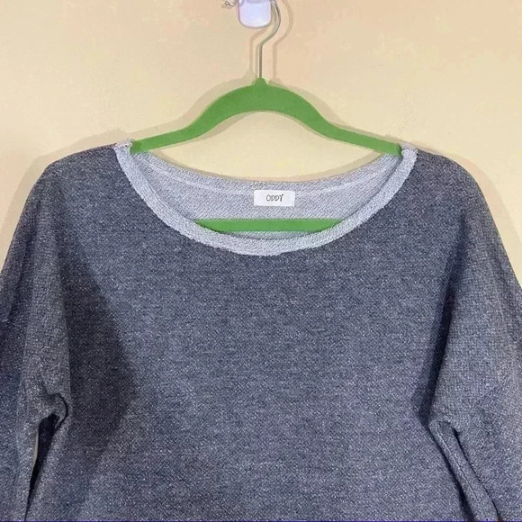 ODDY Gray Layered Tiered Polkadot Pullover Sweater - Picture 2 of 12